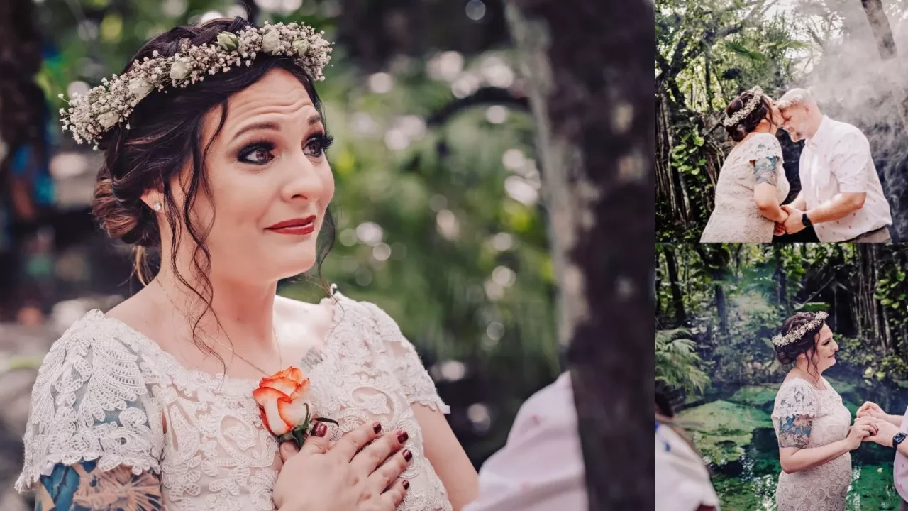 Cenote Wedding Vow Exchange