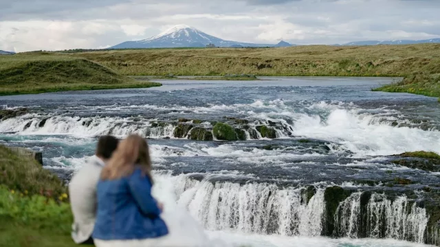 Waterfall Reykjavik Wedding Iceland