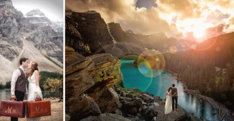 Moraine Lake Elopement Wedding - Ceremony and Photo Adventure | Canada
