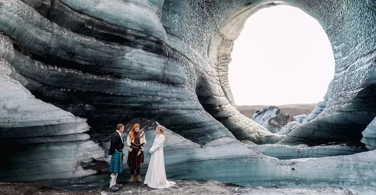 Glacier Elopement in Iceland with Private Jeep Tour