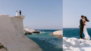 Greece Elopement - Milos beach wedding with Boat Cruise