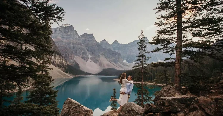 Mountain Lake and Canoe Adventure Wedding | Elope to Banff