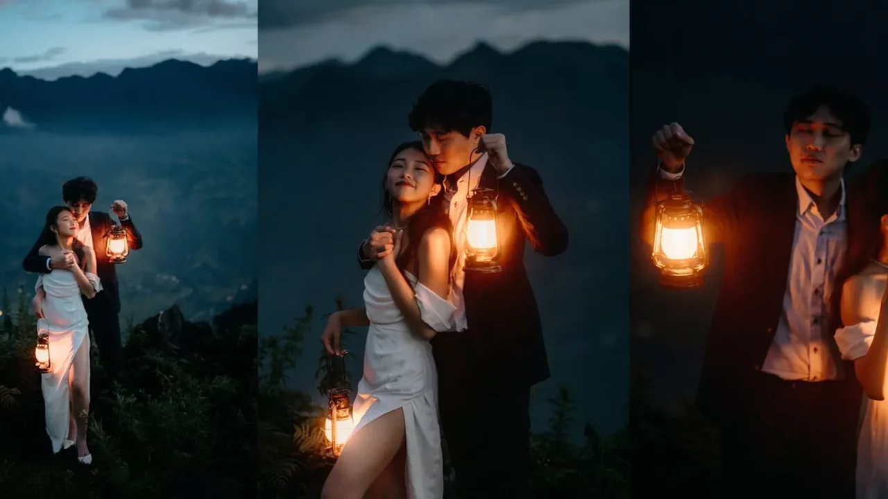 Romantic Vietnam Mountain Elopement