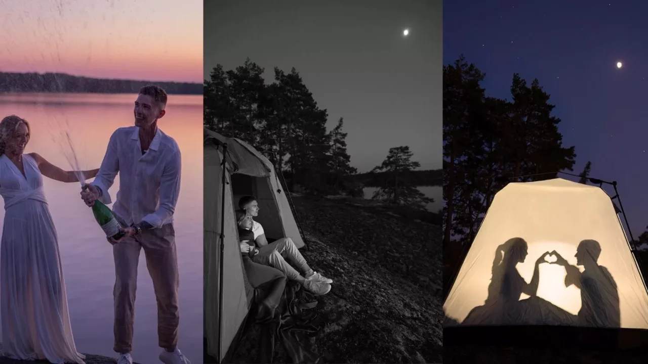 Elope in Sweden Canoe Wedding