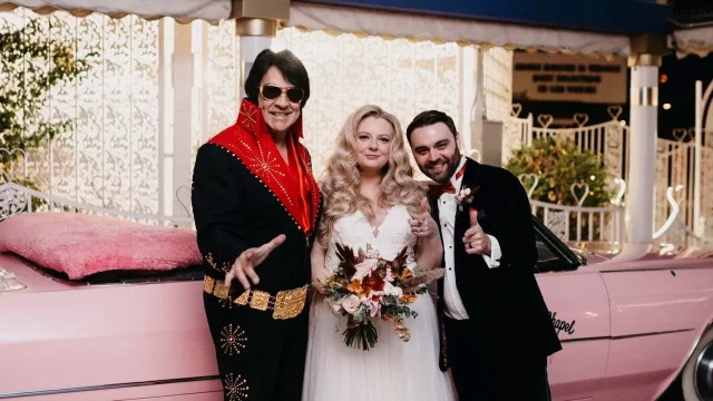 Las Vegas Elopement Photos at Little White Chapel and Fremont Street
