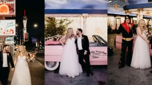 Las Vegas Elopement Photos at Little White Chapel and Fremont Street