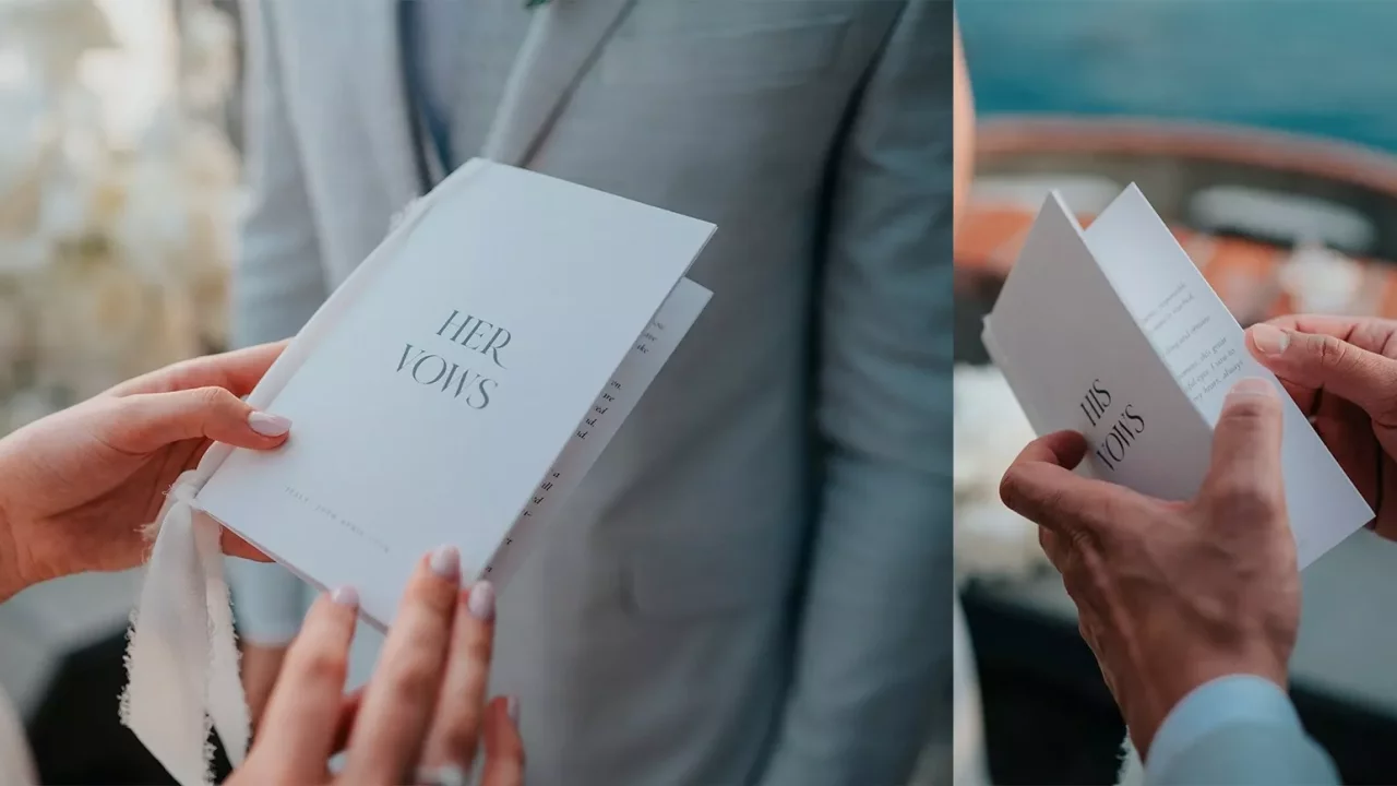 Coastal Elopement in Italy Vow Cards