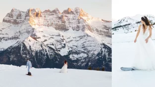 Get married in Switzerland | Ski and Snowboard Wedding Package with Photo and Video, Swiss Chalet and Dinner