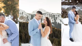 Get married in Switzerland | Ski and Snowboard Wedding Package with Photo and Video, Swiss Chalet and Dinner