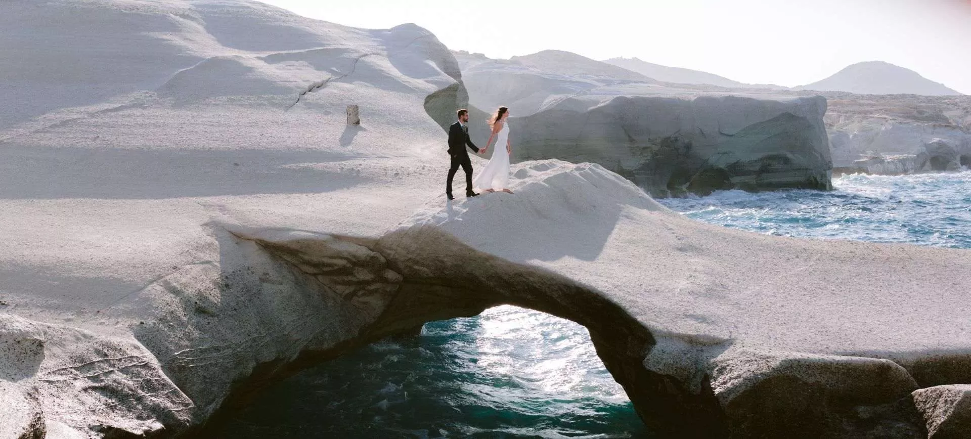 Greece Elopement - Milos beach wedding with Boat Cruise