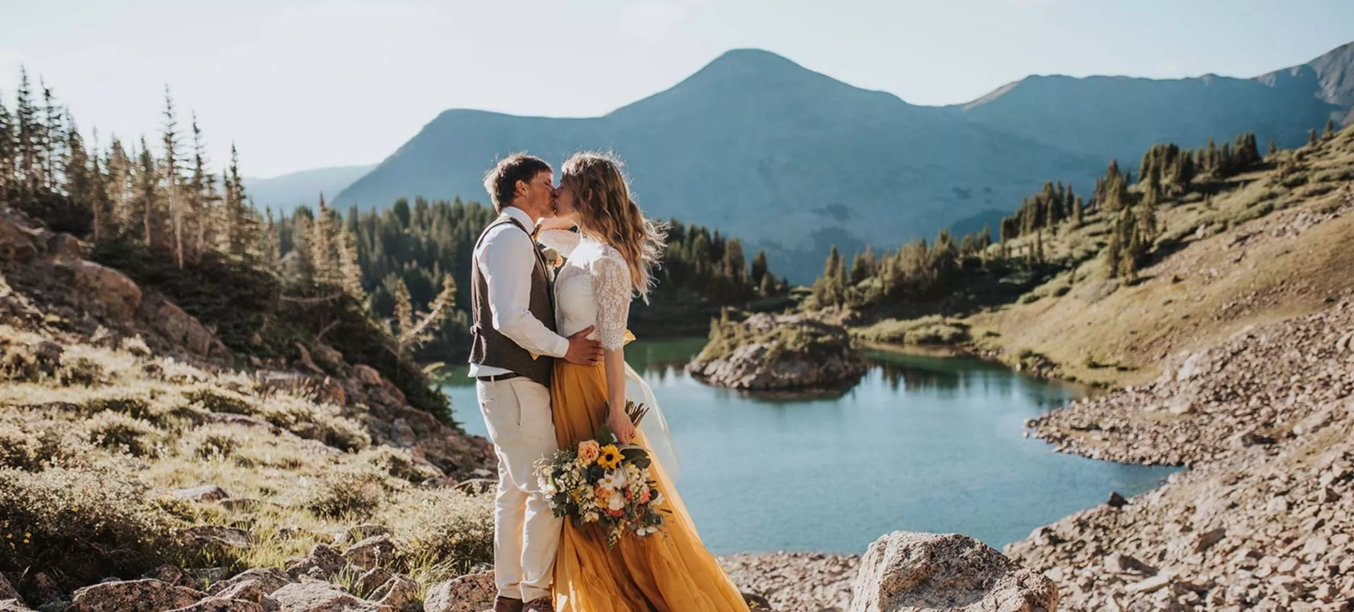 Colorado Adventure Wedding - Alpine Lake Hiking Elopement