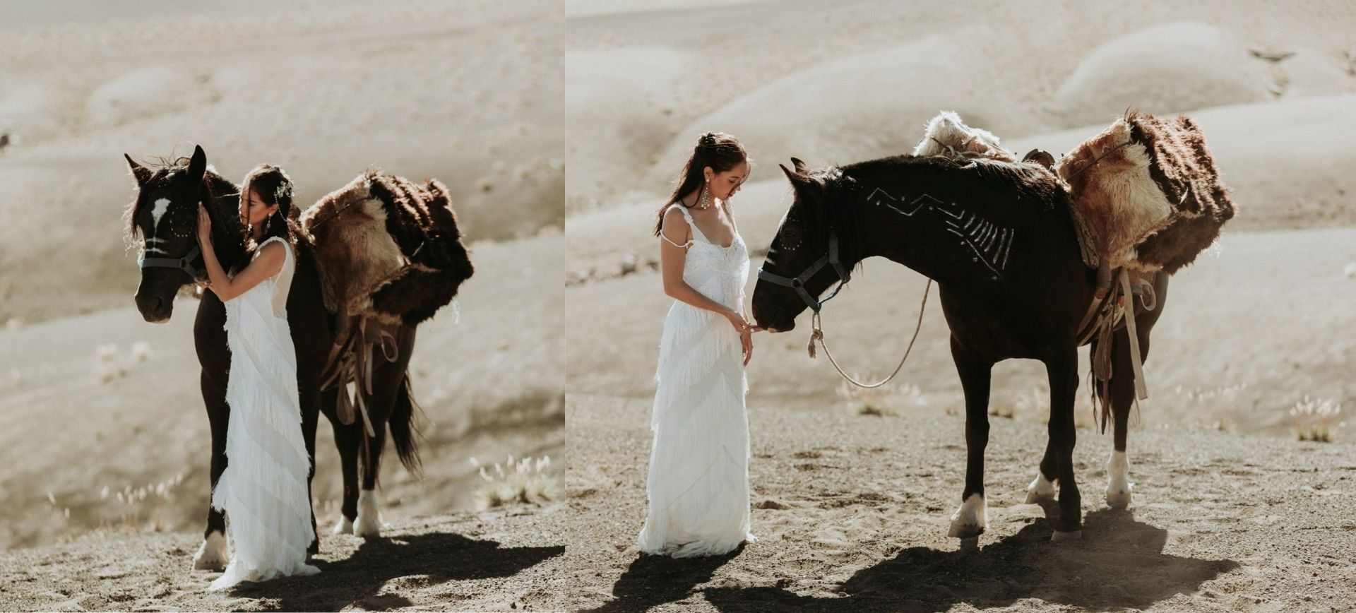 horse-riding-honeymoon Chile - bride with horse