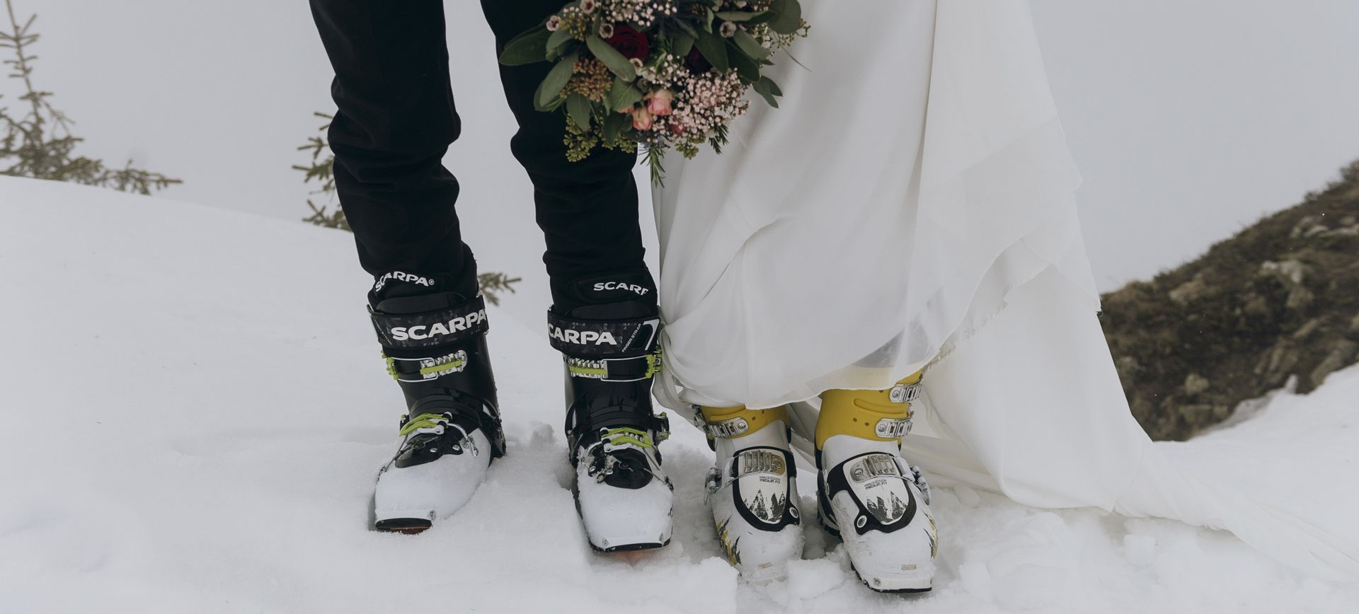 austria winter mountain elopement with skiing and wellness