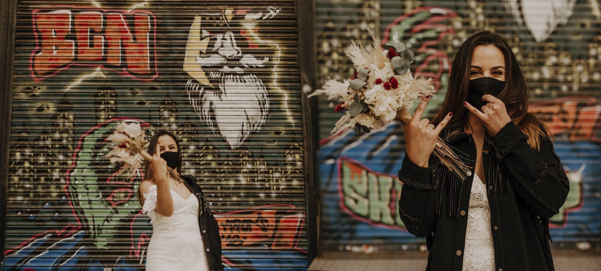 barcelona wedding - gothic quarter photoshoot with rock n roll bride