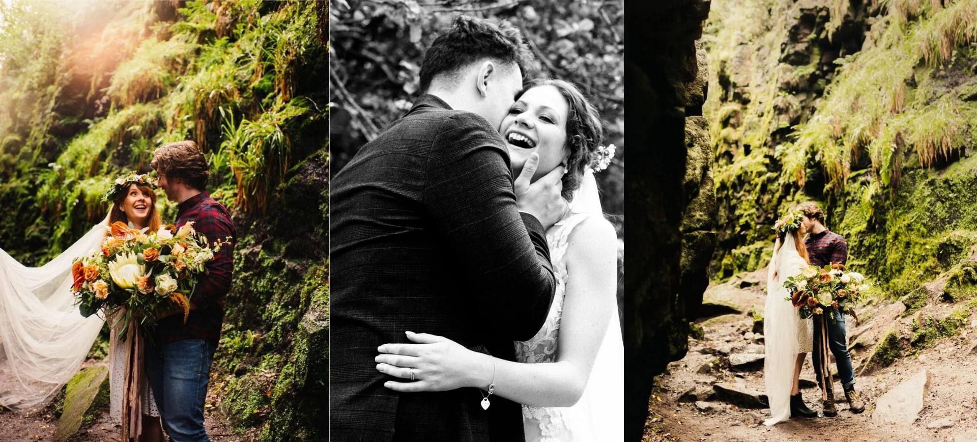 Peak Distric Elopement Package Uk - Bride & Groom at Elopement in the Forest