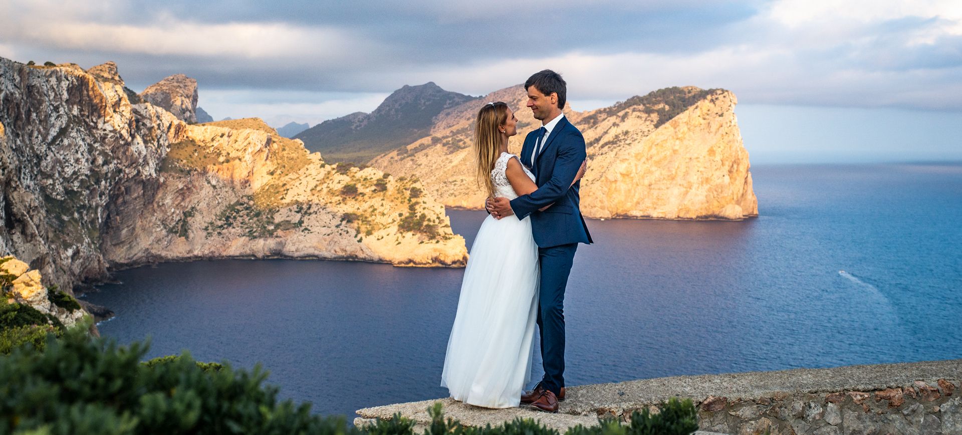 mallorca beach elopement in cap formentor - bride and groom enyjoing their mallorca elopement package