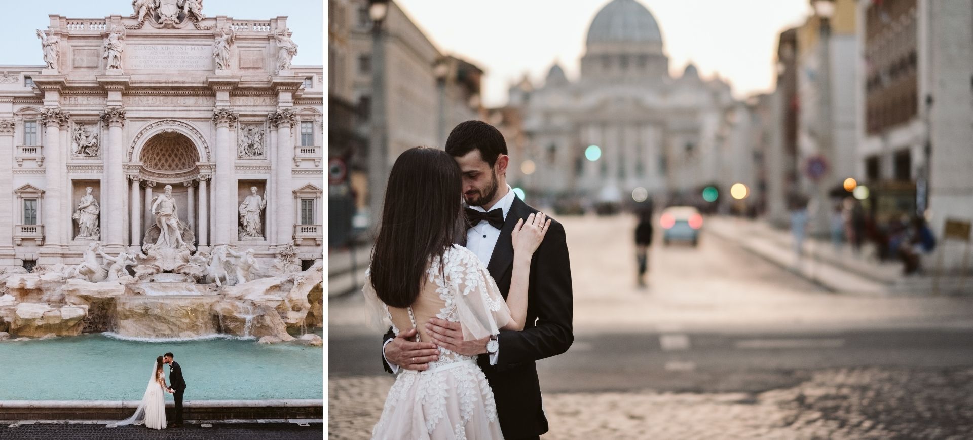 rome elopement package - bride and groom at their wedding in italy