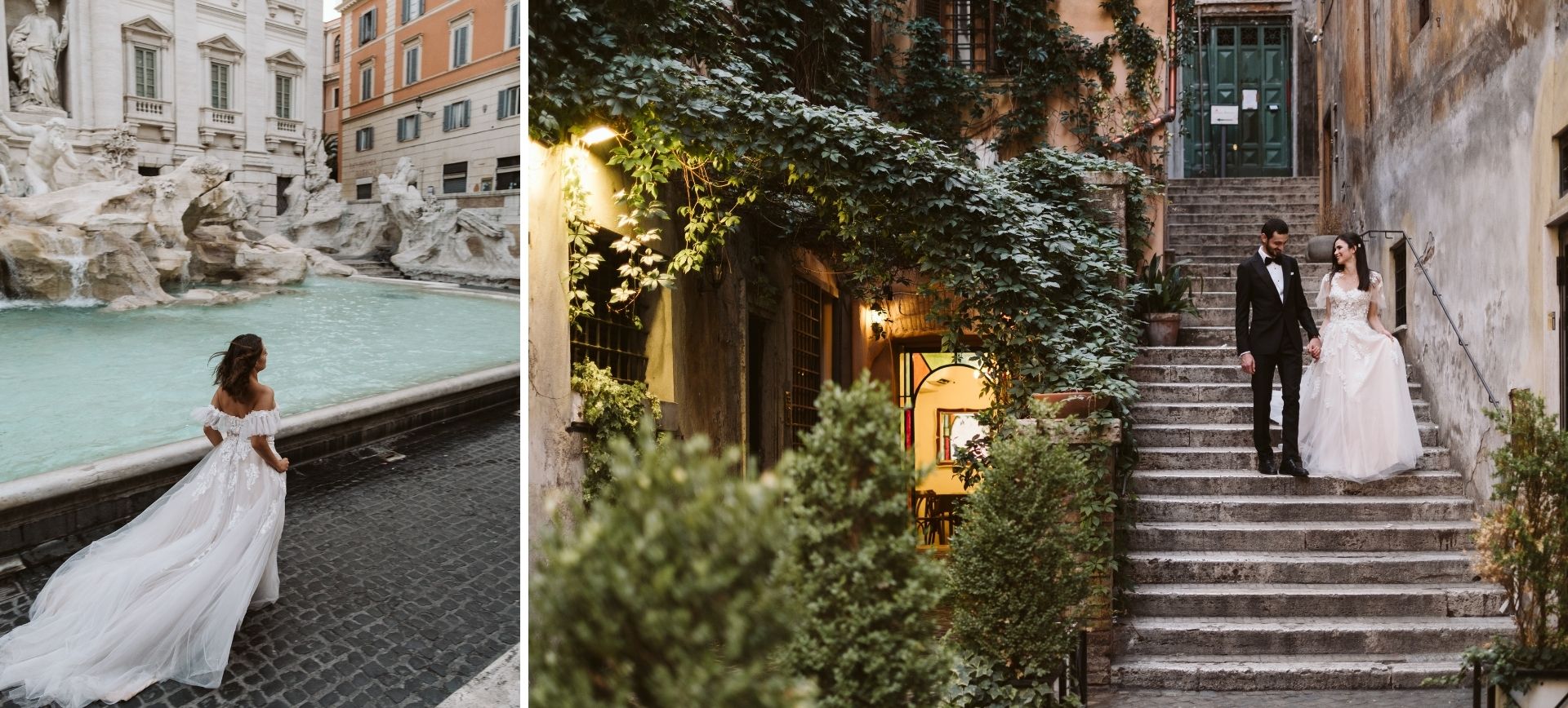Rome elopement package - bride and groom during their italy elopement