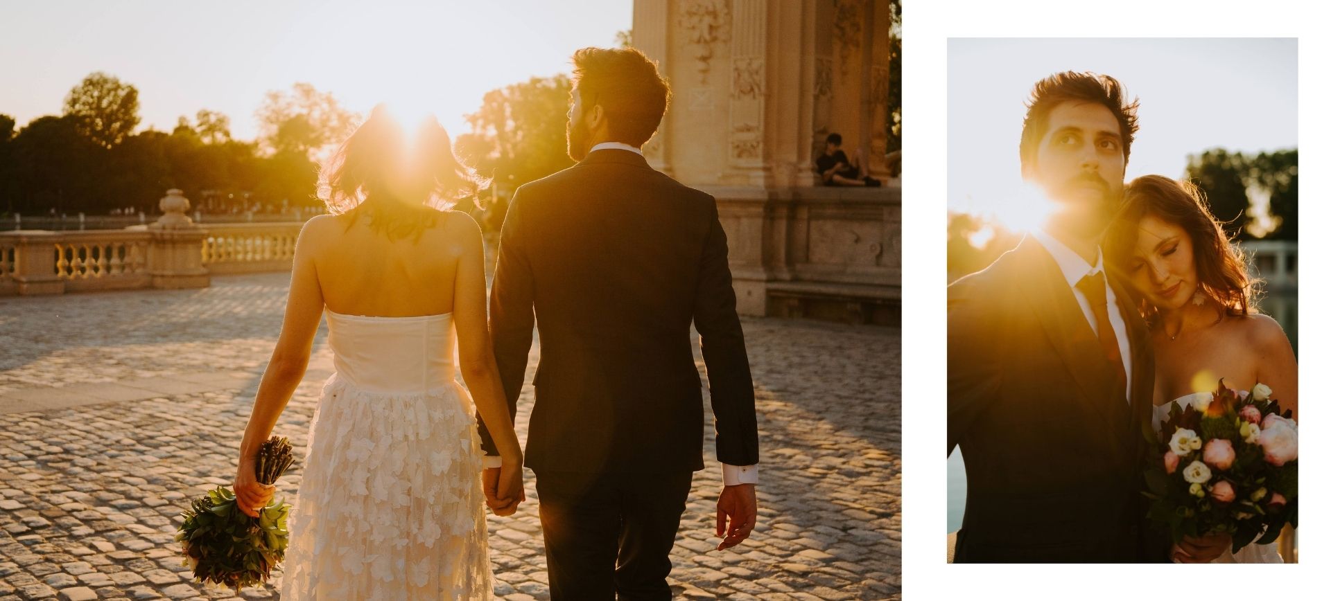 madrid elopement package - wedding photos during sunset