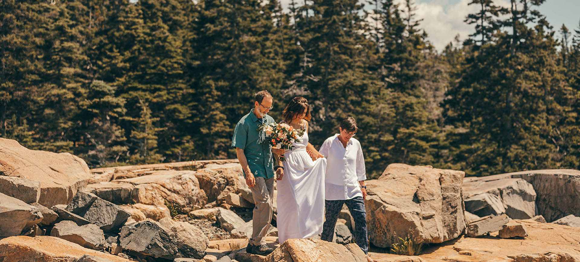 acadia national park wedding - bride & groom at their elopement in maine
