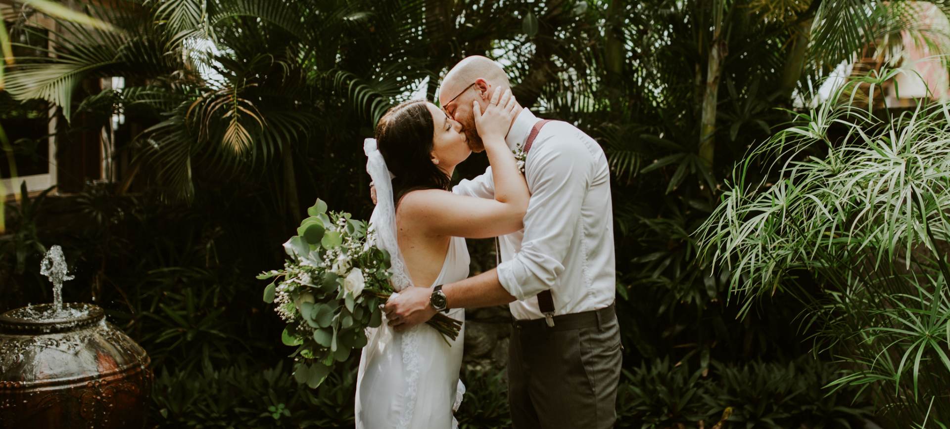 bali elopement wedding - bride & groom kissing