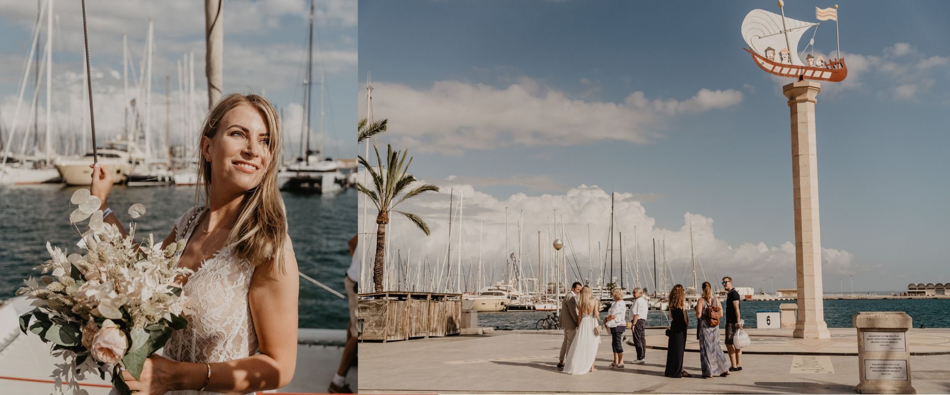 mallorca sailing wedding on catamaran near Palma