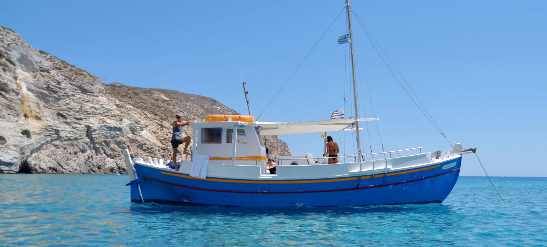 greece elopement - milos beach wedding with boat cruise