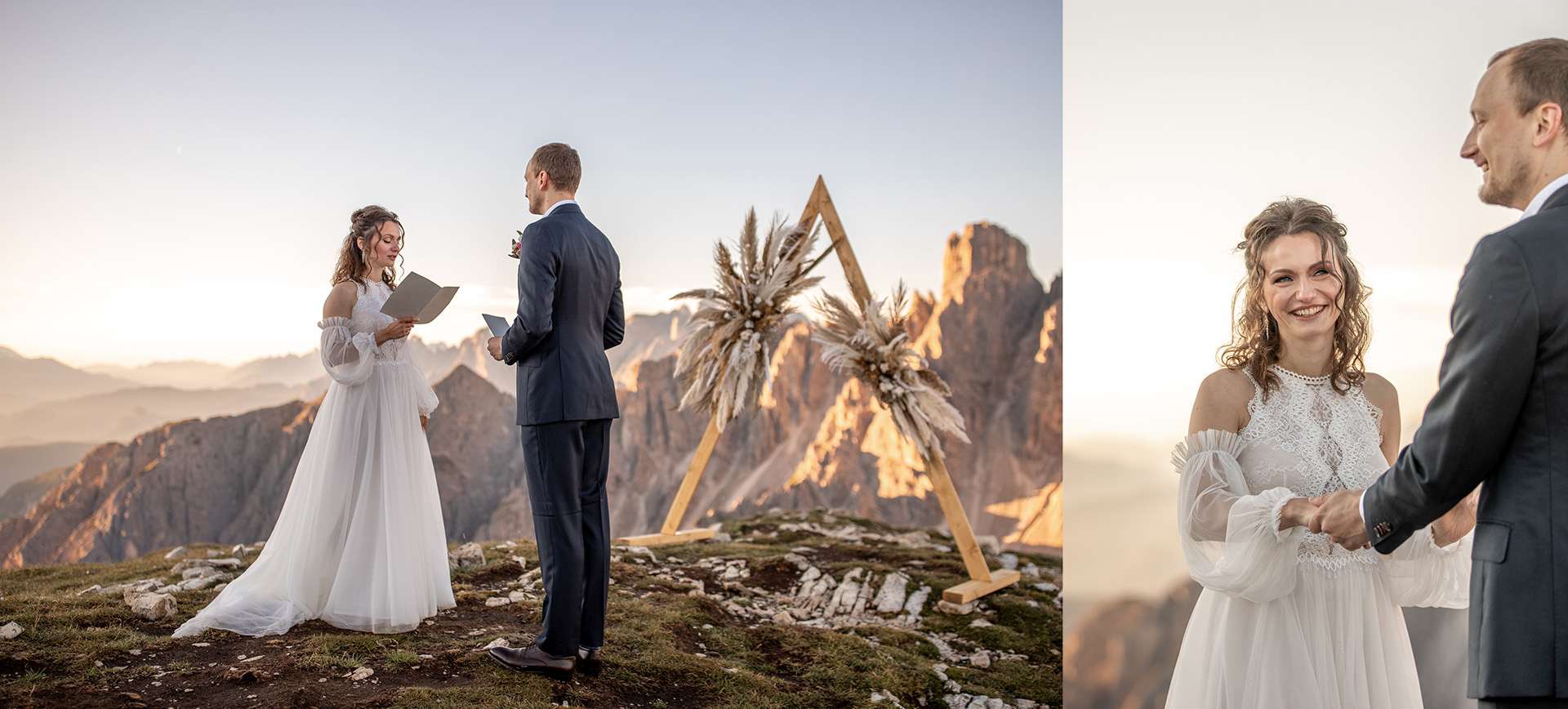 dolomites mountain elopement wedding in italy