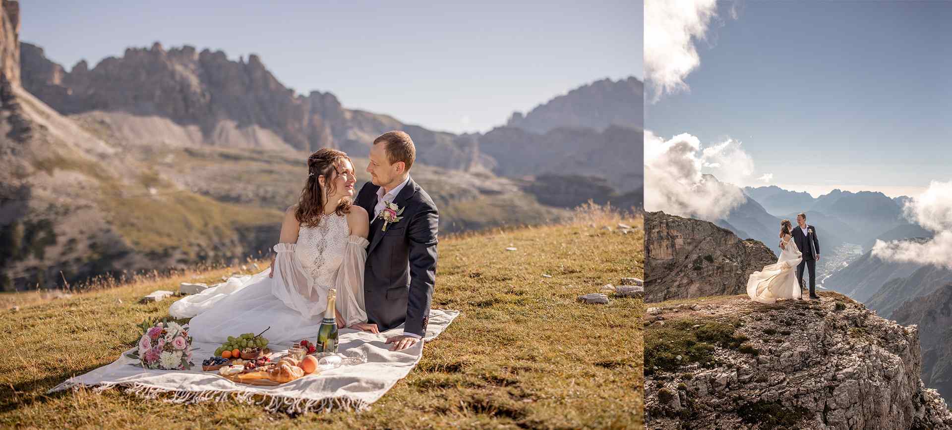 dolomites mountain elopement wedding in italy