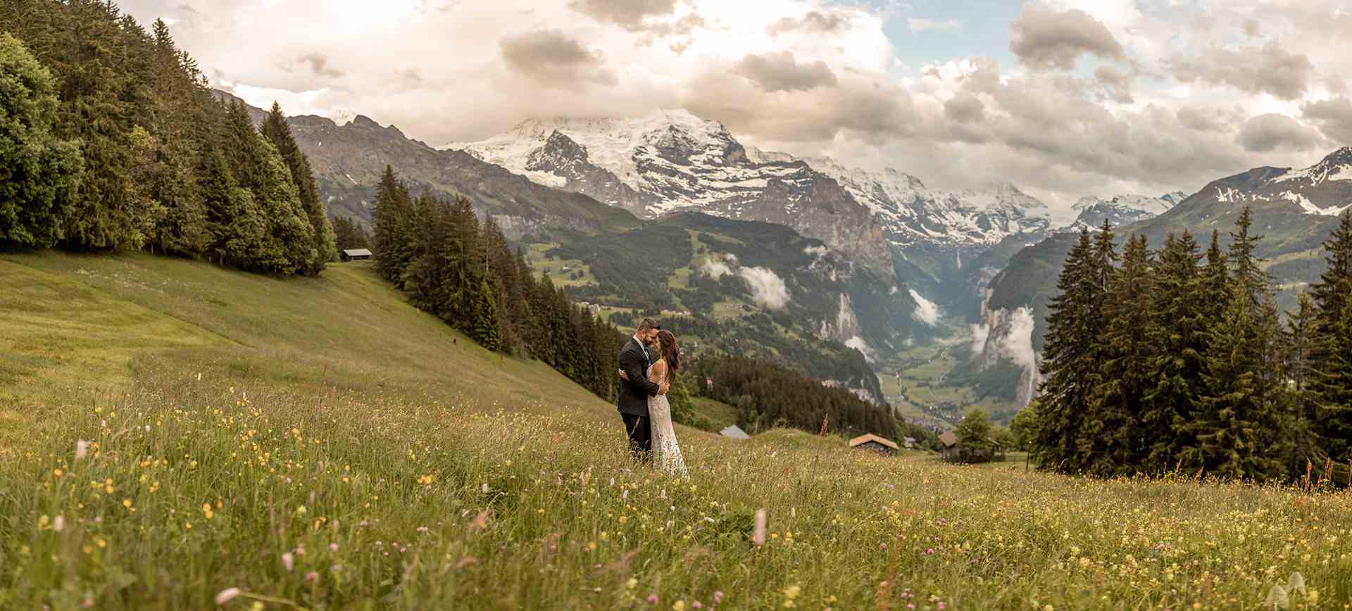 switzerland elopement wedding - mountain adventure wedding in the alps