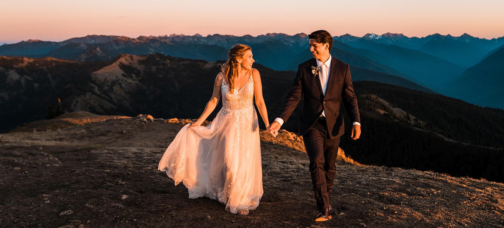 olympic national park elopement washington sunset hiking wedding