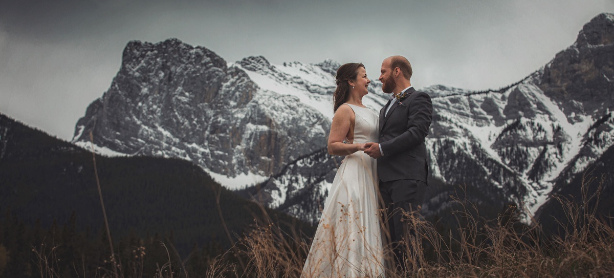 banff national park elopement package canada heli wedding