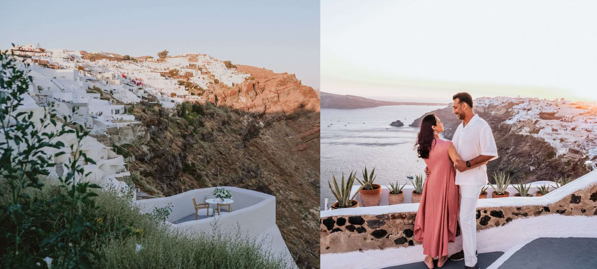 Greece Destination Elopement Santorini Adventure Wedding Package with Cliffside Celebration