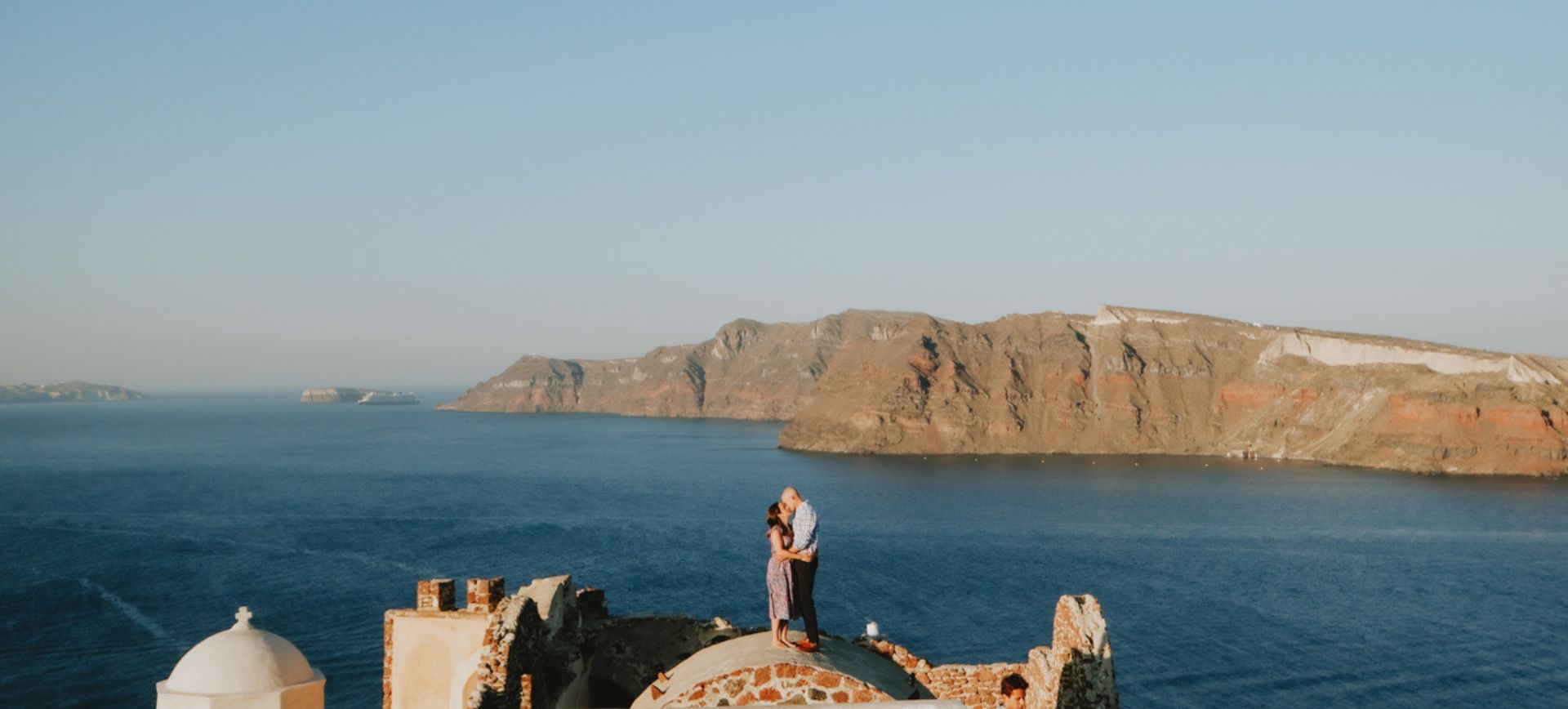 Greece Elopement Santorini Adventure Wedding with Cliffside Ceremony