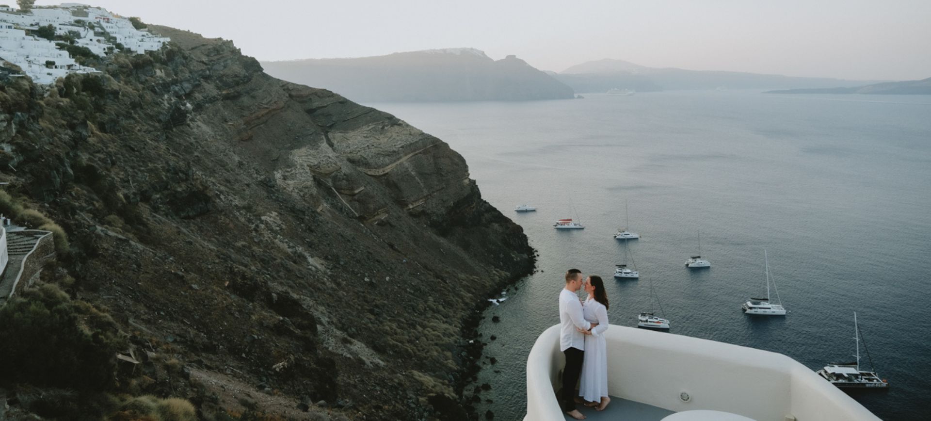 Romantic Santorini Elopement Package with Private Terrace Wedding Ceremony Dinner in Greece