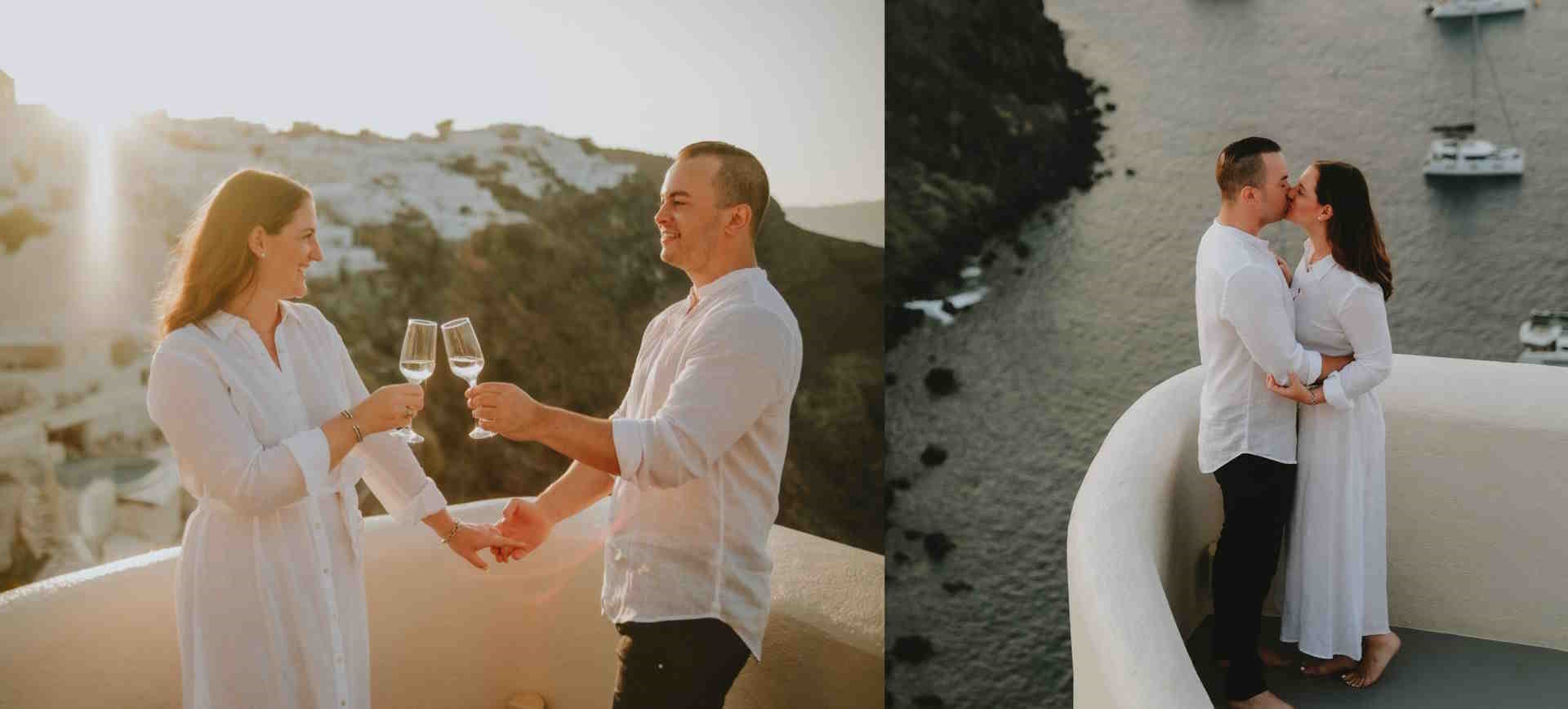Santorini Elopement Package Private Cliffside Ceremony Dinner Experience in Greece