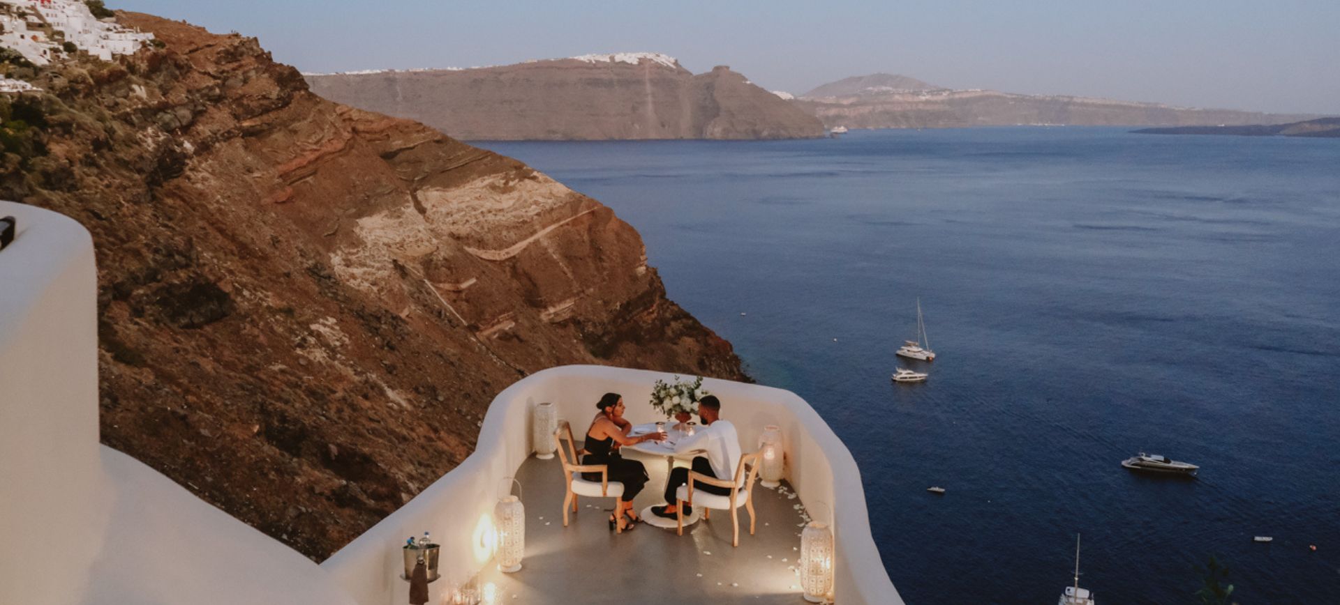 Santorini Serenity Adventure Wedding with Cliffside Ceremony Dinner Package in Greece